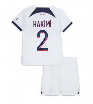 Paris Saint-Germain Achraf Hakimi #2 Koszulka Wyjazdowych Dziecięca 2023-24 Krótki Rękaw (+ Krótkie spodenki)